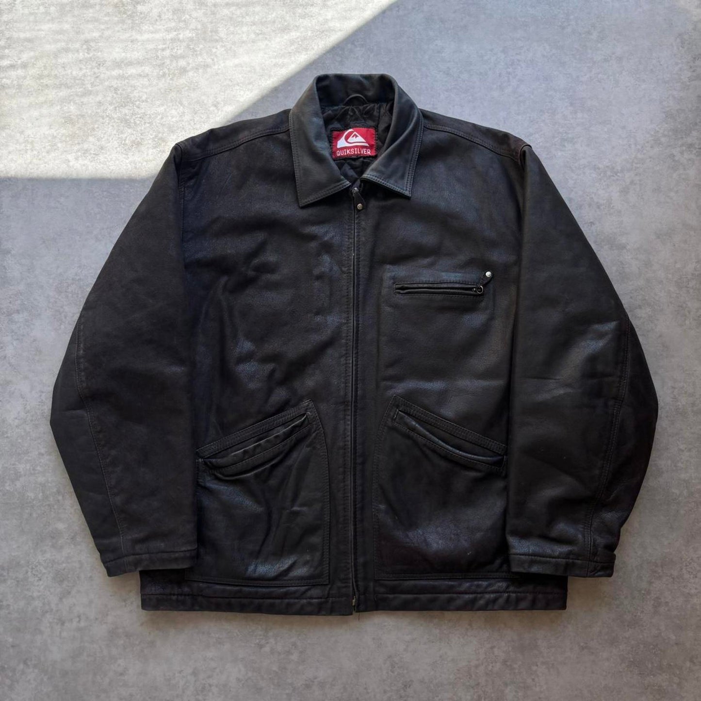 Quiksilver Leather Jacket (XL)