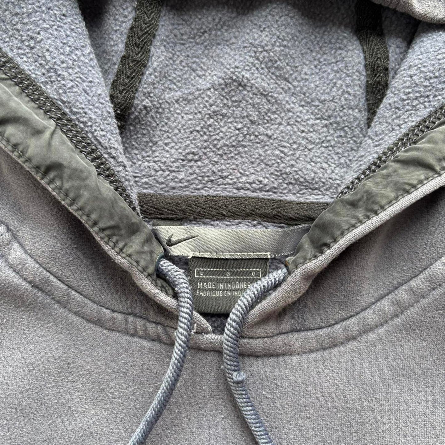 Vintage Nike Spellout Hoodie Grey (Large)