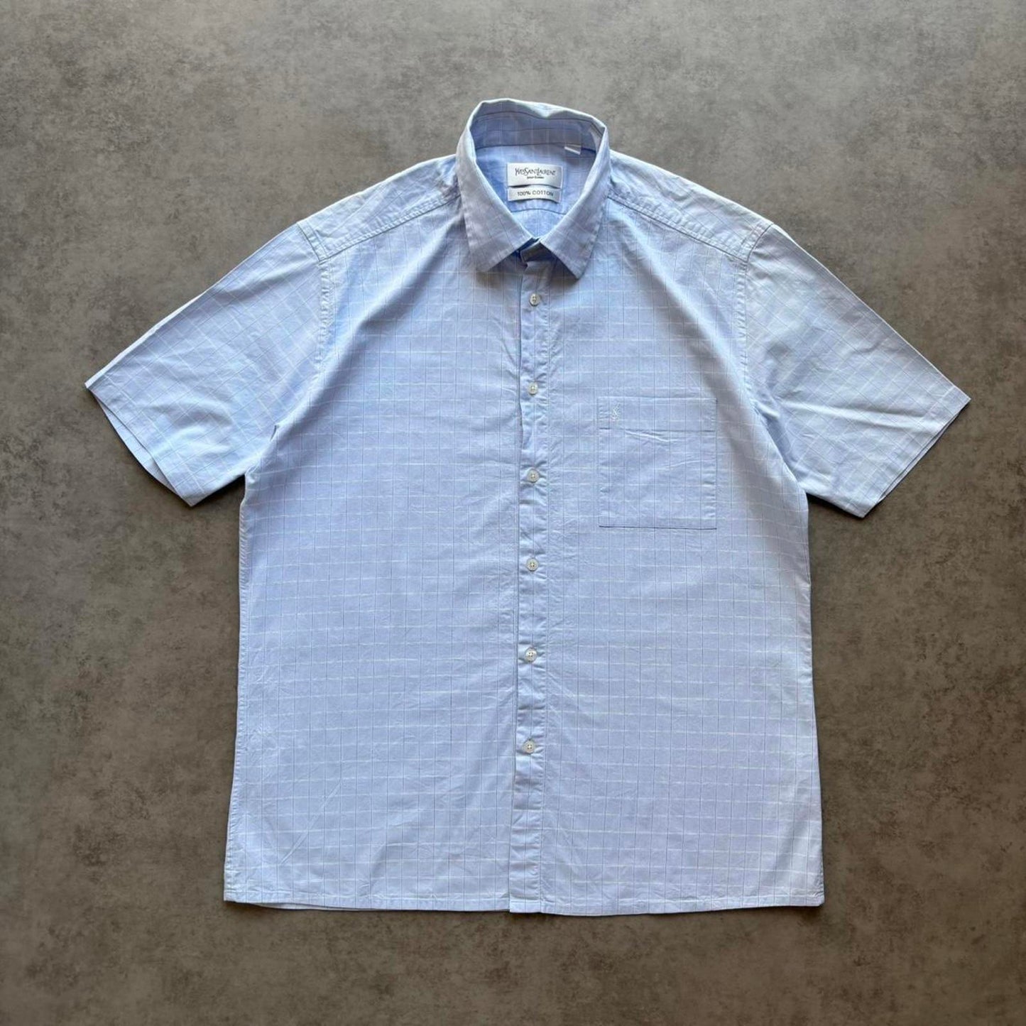 YSL Plaid Shirt Blue (Large)