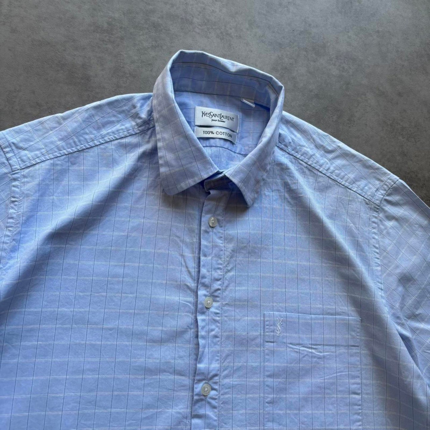 YSL Plaid Shirt Blue (Large)