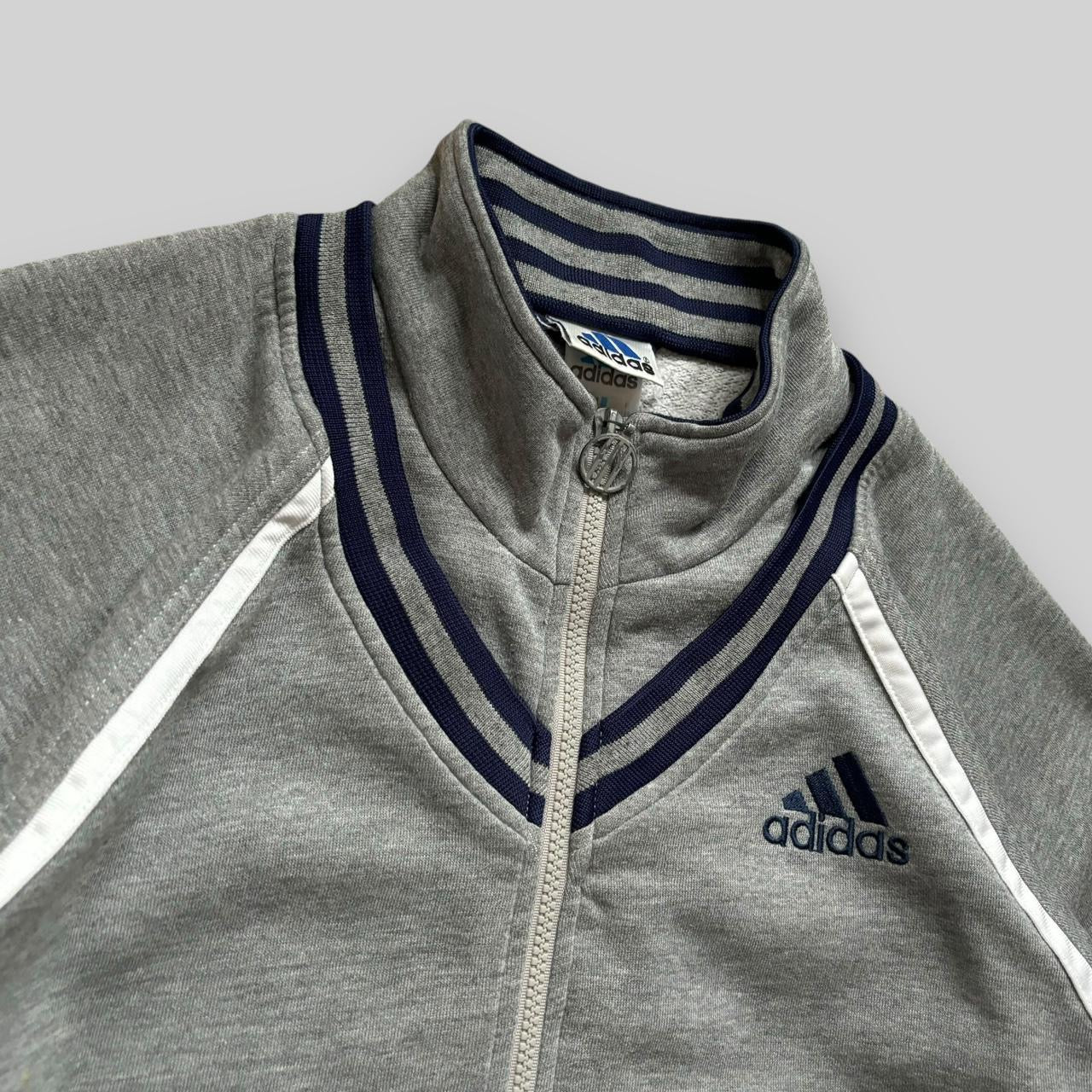 Vintage Adidas Spellout Zip Up Jumper (Large)