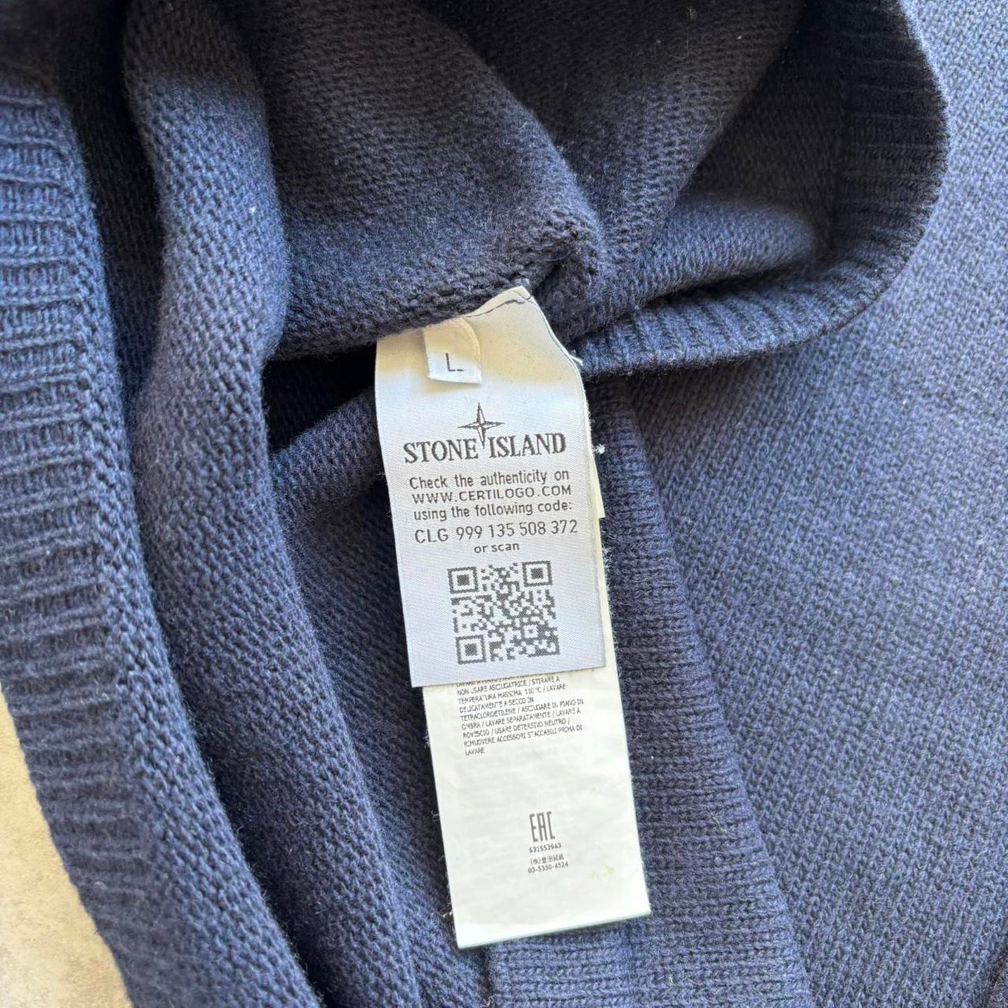 Stone Island Jumper Navy (Large)