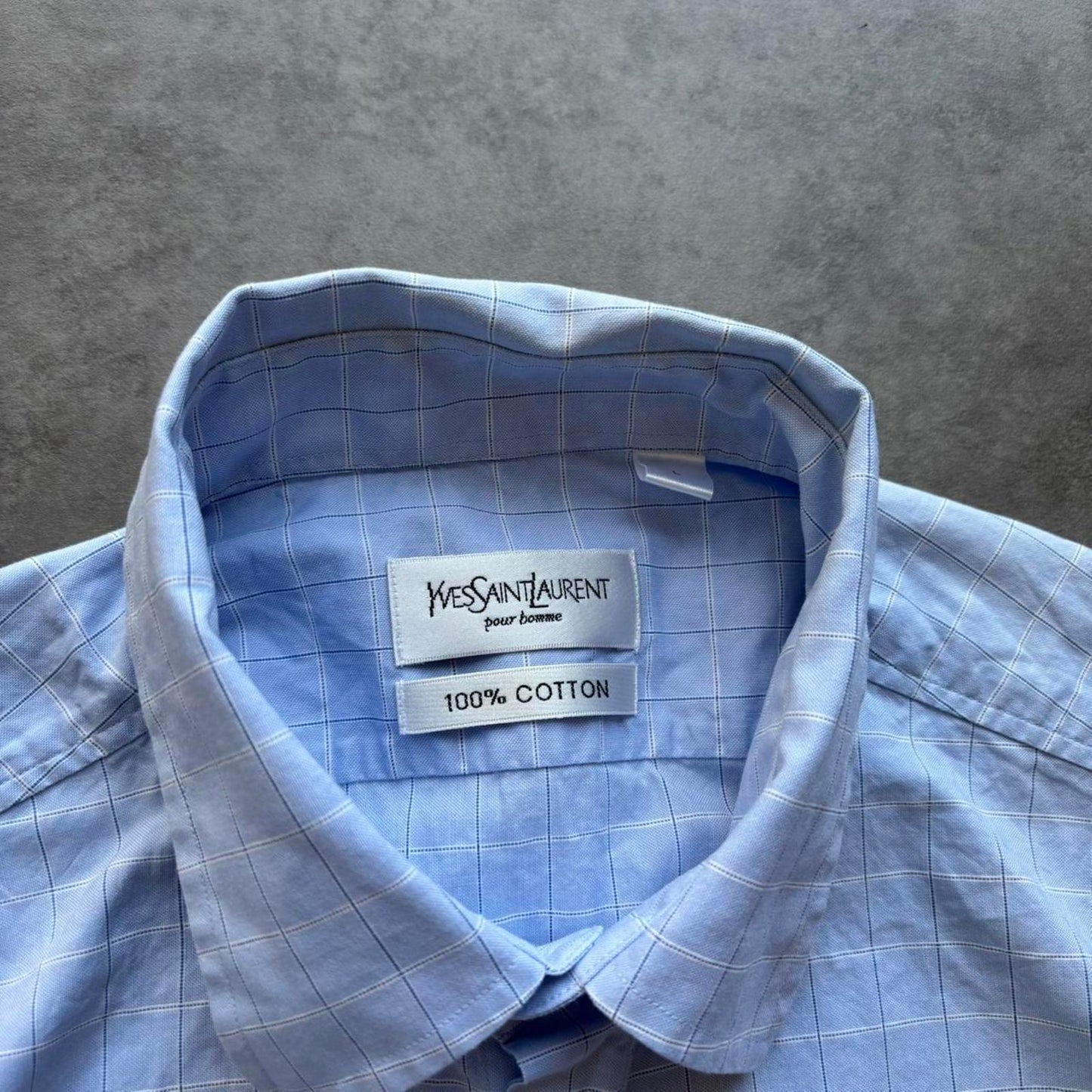 YSL Plaid Shirt Blue (Large)